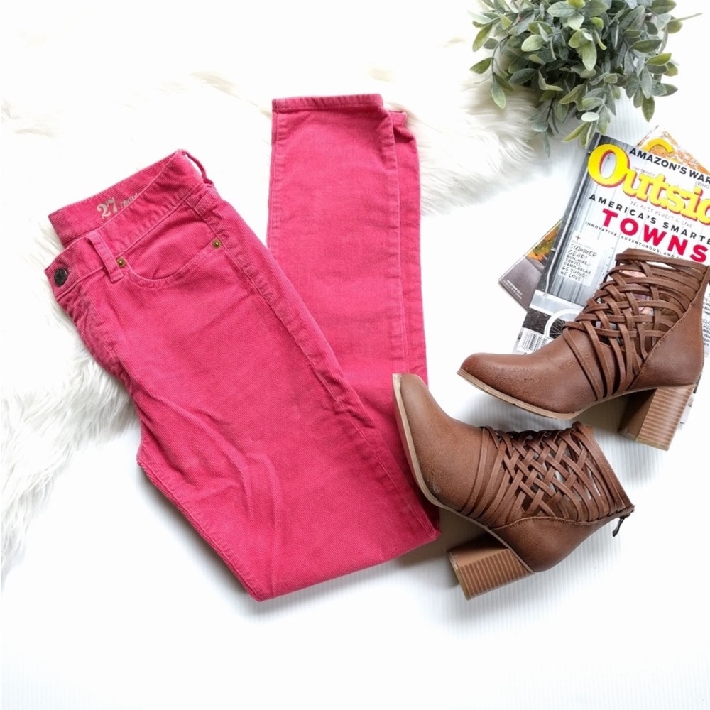 J. Crew • pink midrise toothpick corduroys